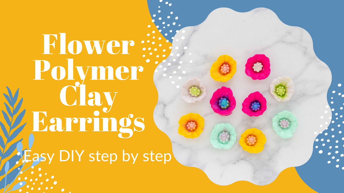 Really Pretty 3D Polymer Clay Flower Earrings Tutorial / The