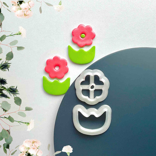 Set flower leaves cutters for clay