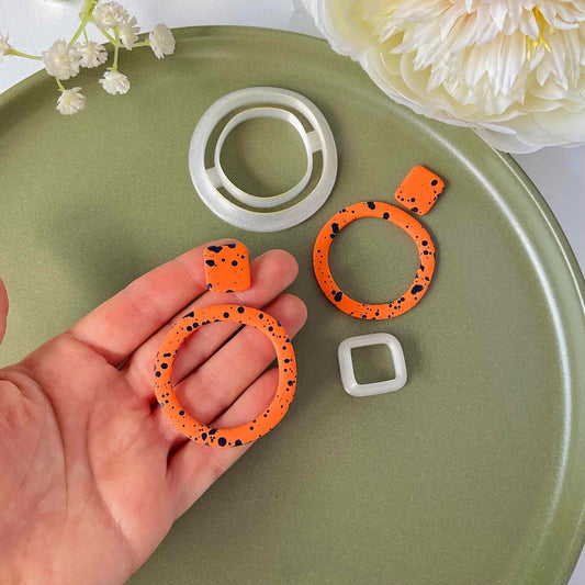 Abstract double circle hoop cutter for clay