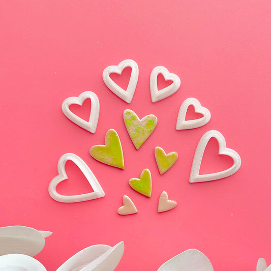 Abstract Heart Cutters for Clay