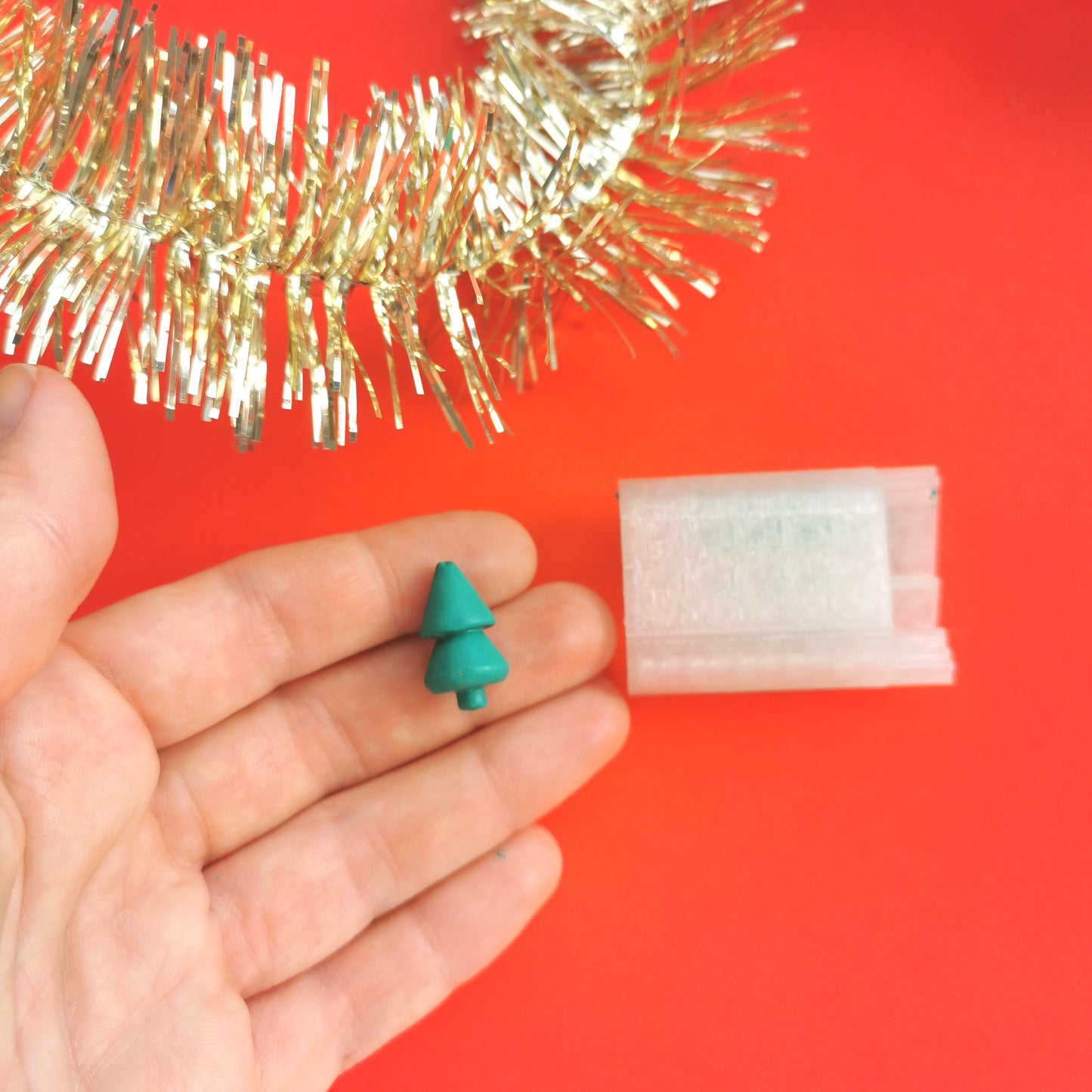 A Christmas tree bead roller for polymer clay.