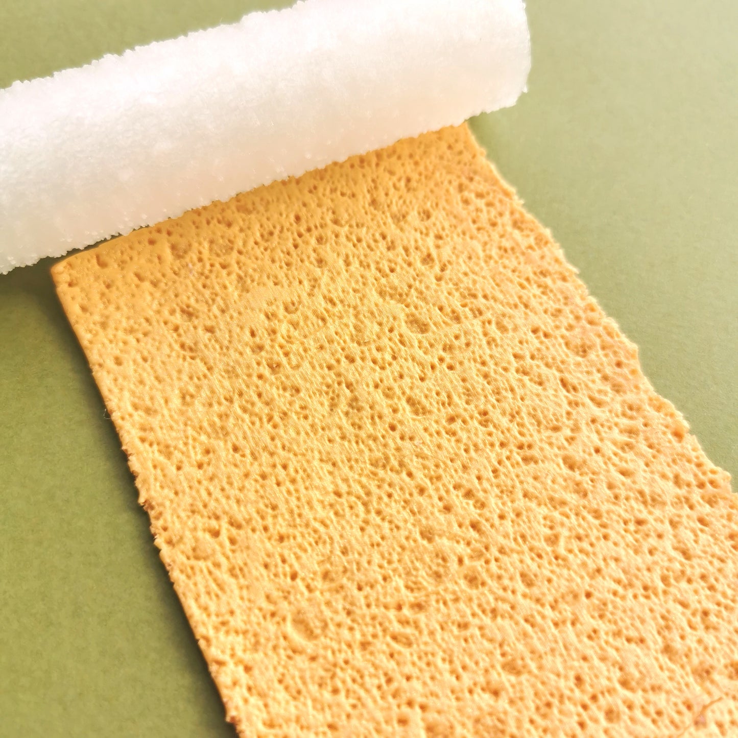 Sponge texture roller for polymer clay