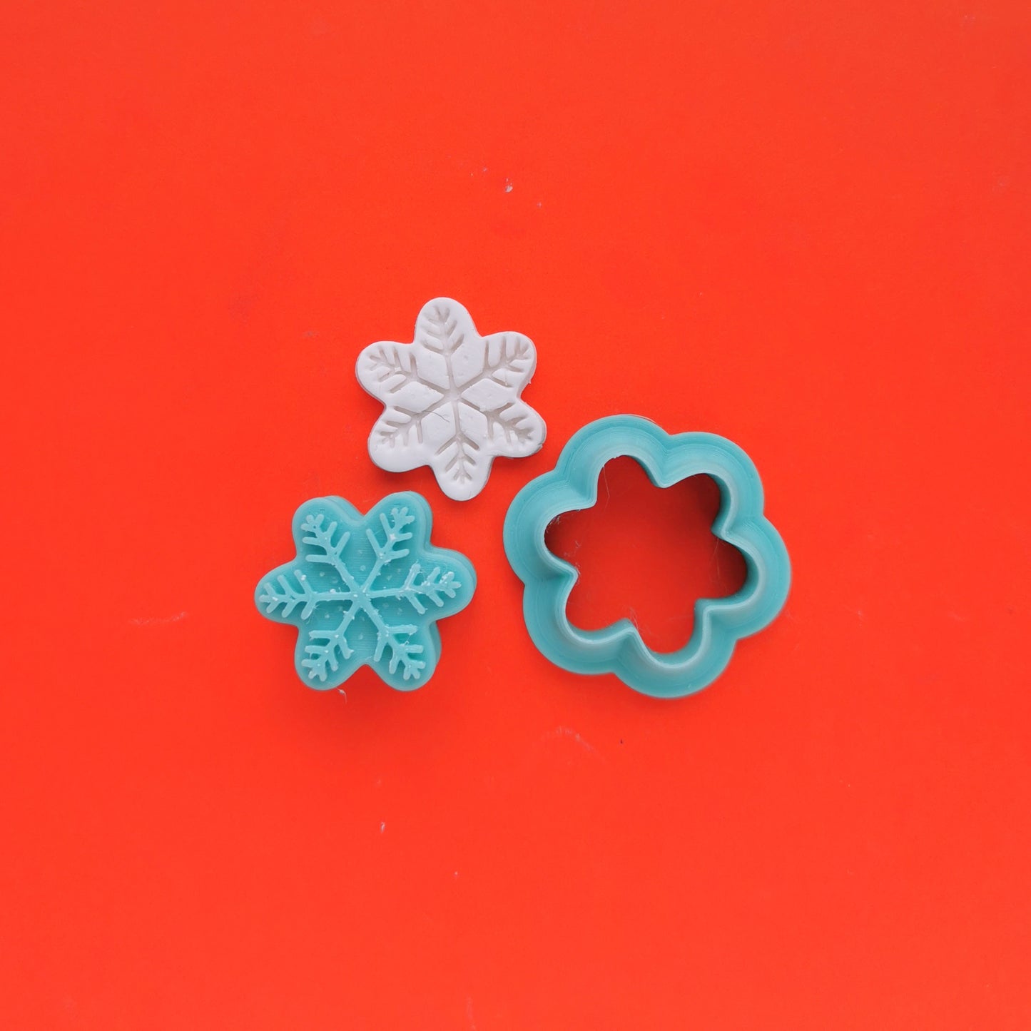 Snowflake stamp & cutter for polymer clay