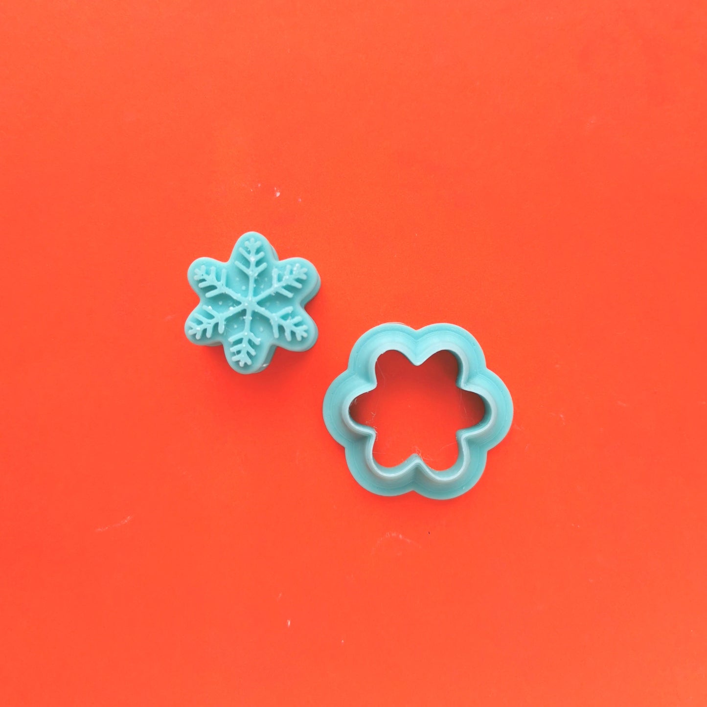 Snowflake stamp & cutter for polymer clay