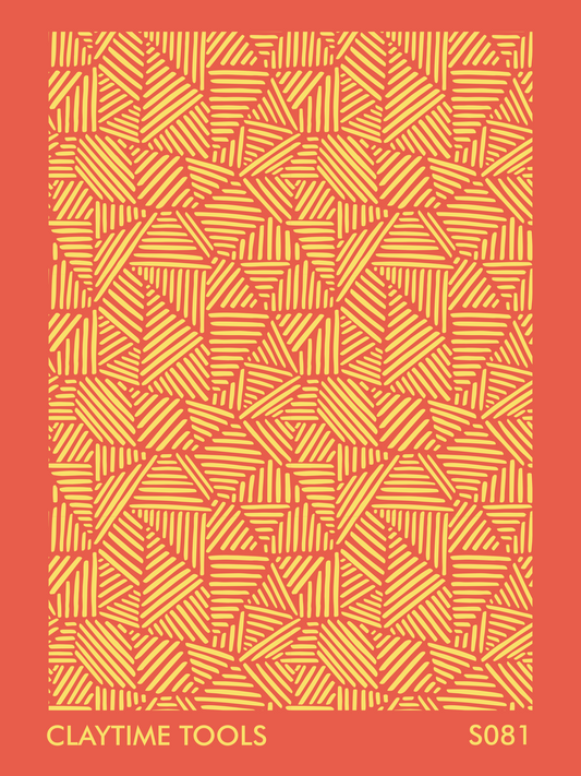 geometric lines pattern silkscreen for clay