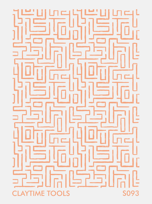 LABYRINTH LINES PATTERN SILKSCREEN FOR CLAY
