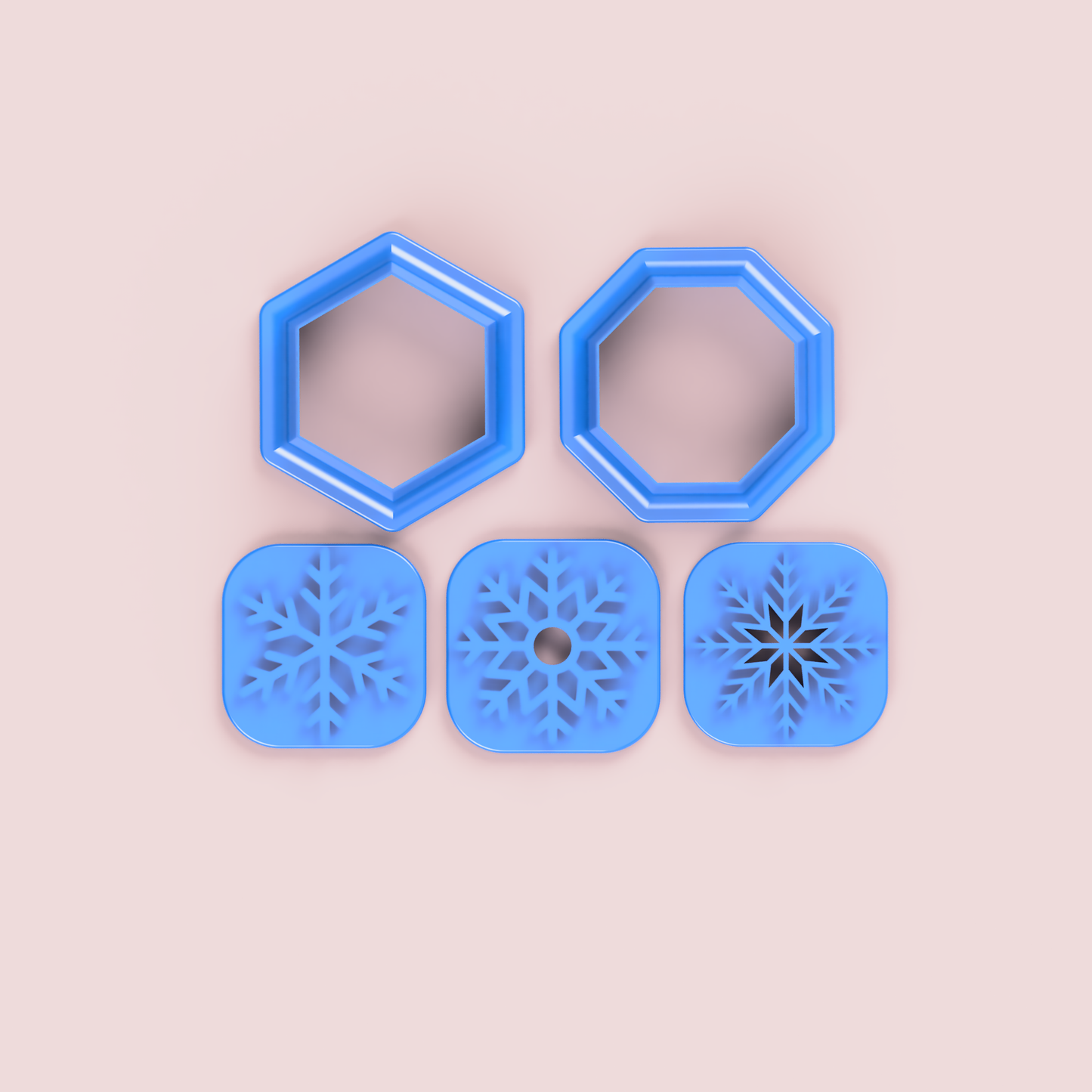 Snowflake stamps & cutters for polymer clay