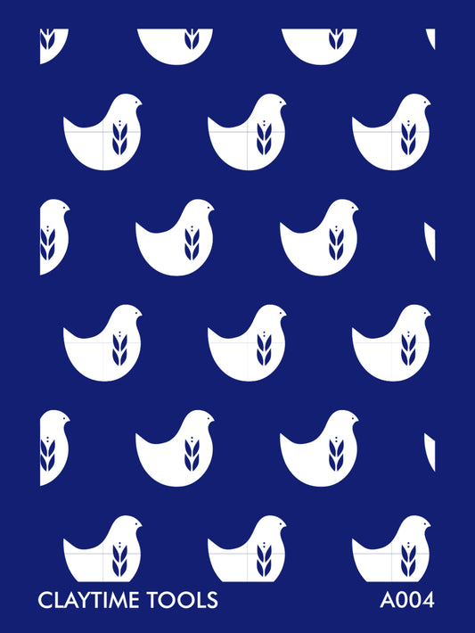 Minimal Bird and Wheat in a blue background.