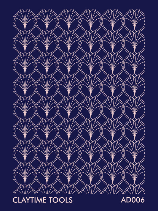 Art deco tile in a blue background.
