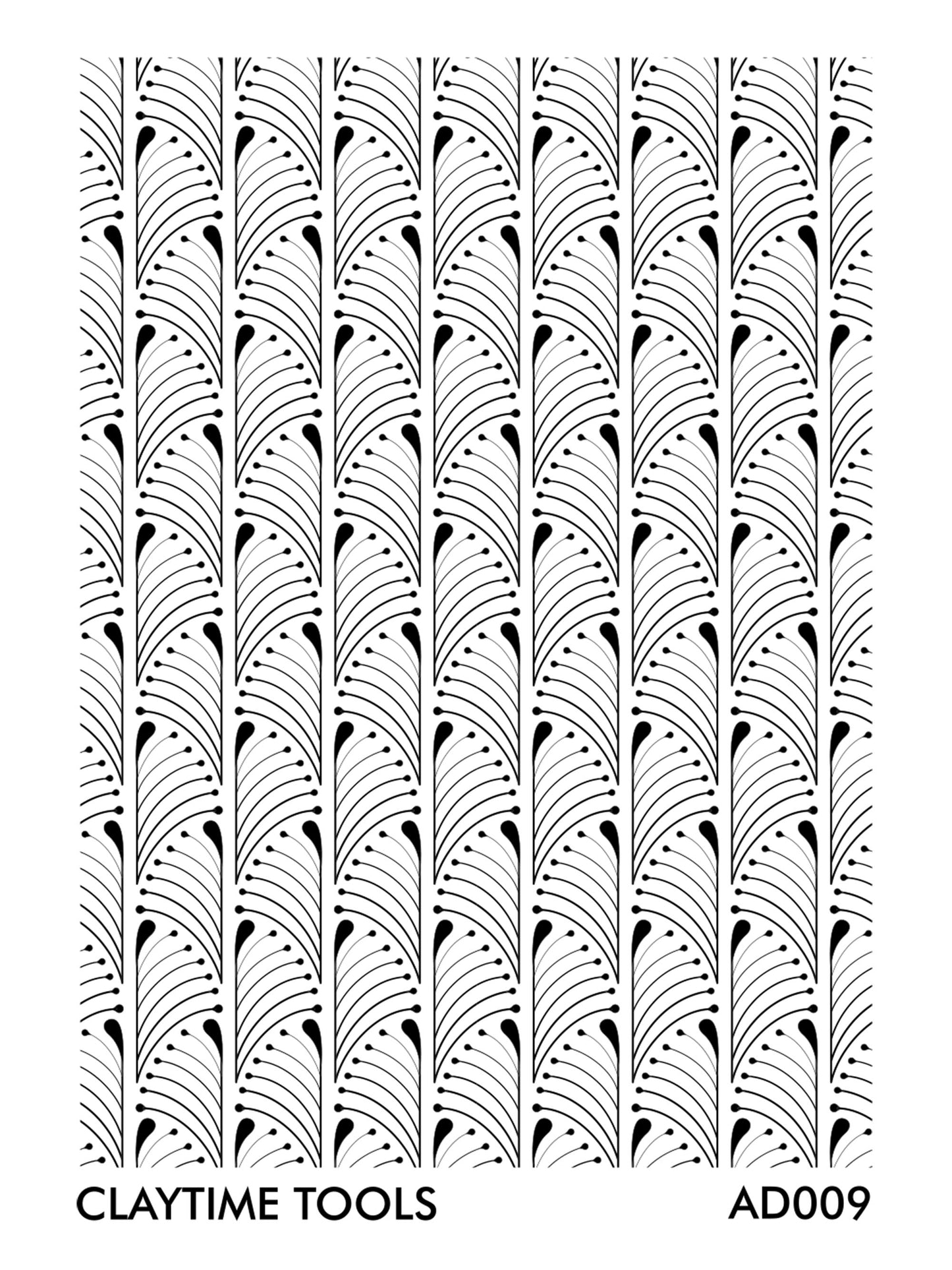 Art deco feathers motif in a white background.