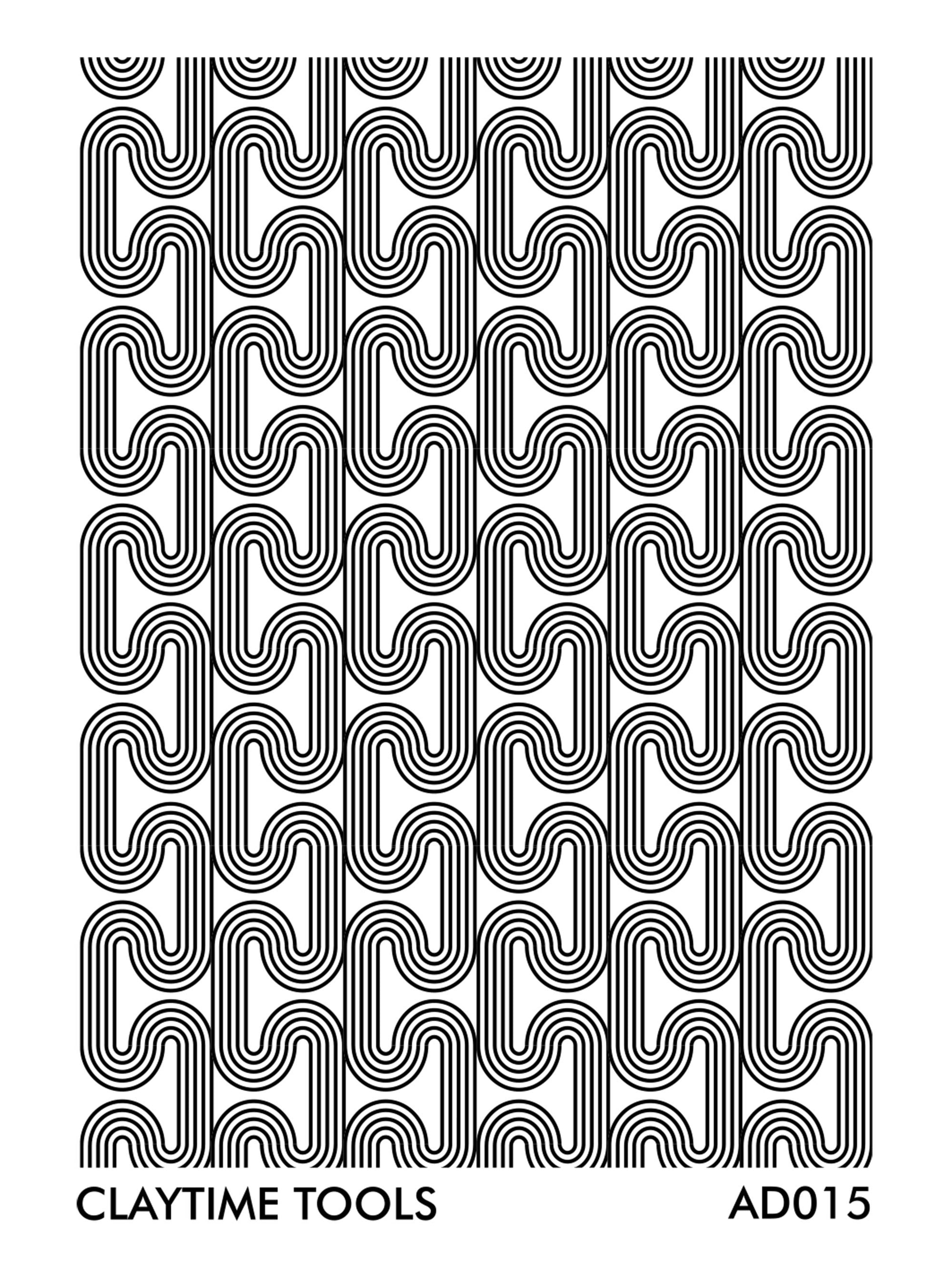 Art deco tubes motif in a white background.