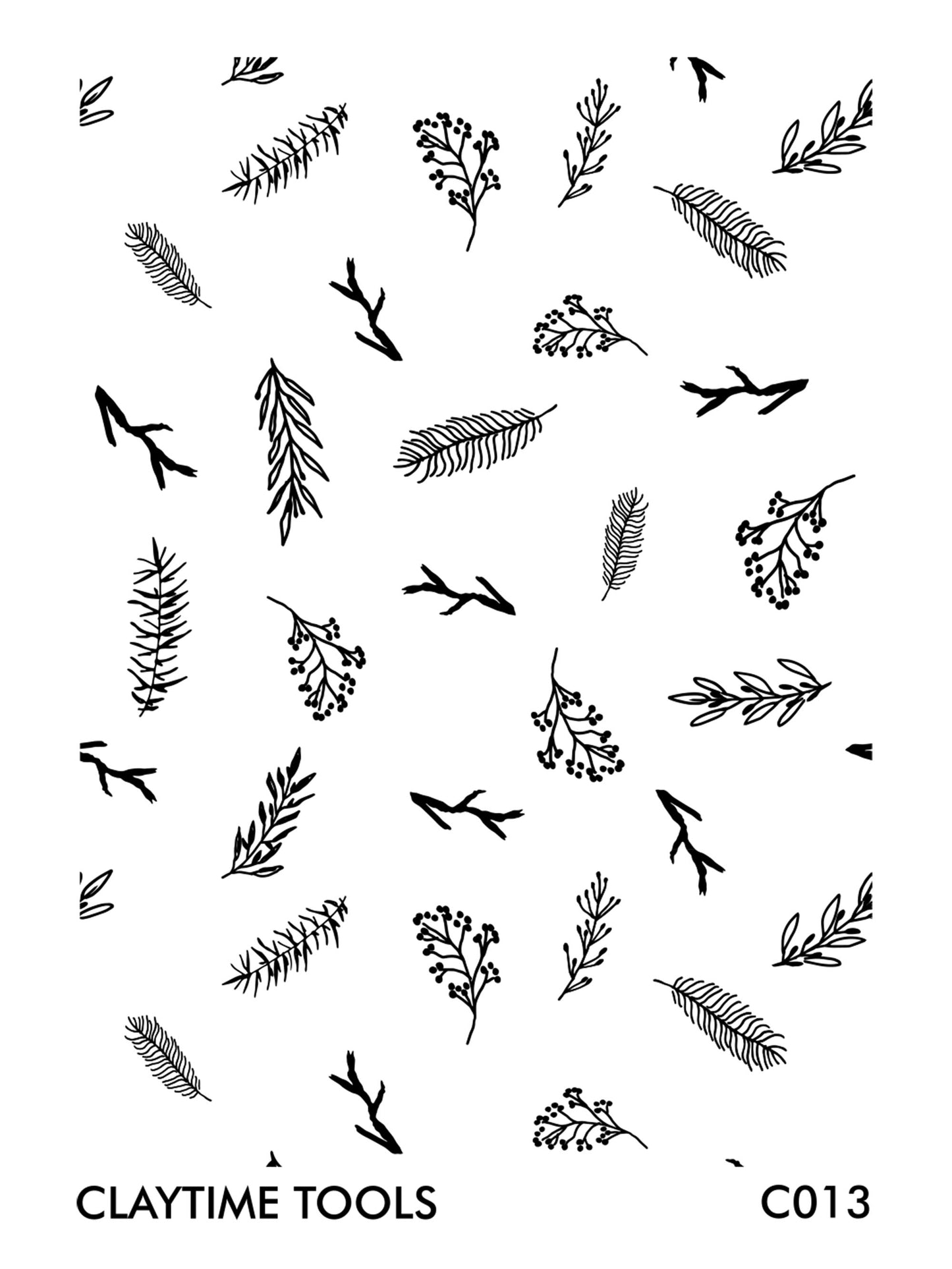 Image of a silkscreen print featuring illustrated branches from winter trees.
