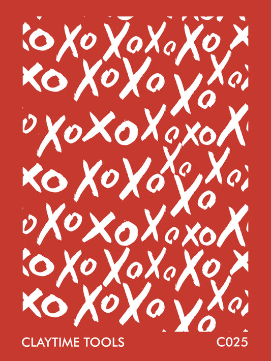 Image of a silkscreen print featuring Santa Claus' catch phrase Xo Xo Xo.