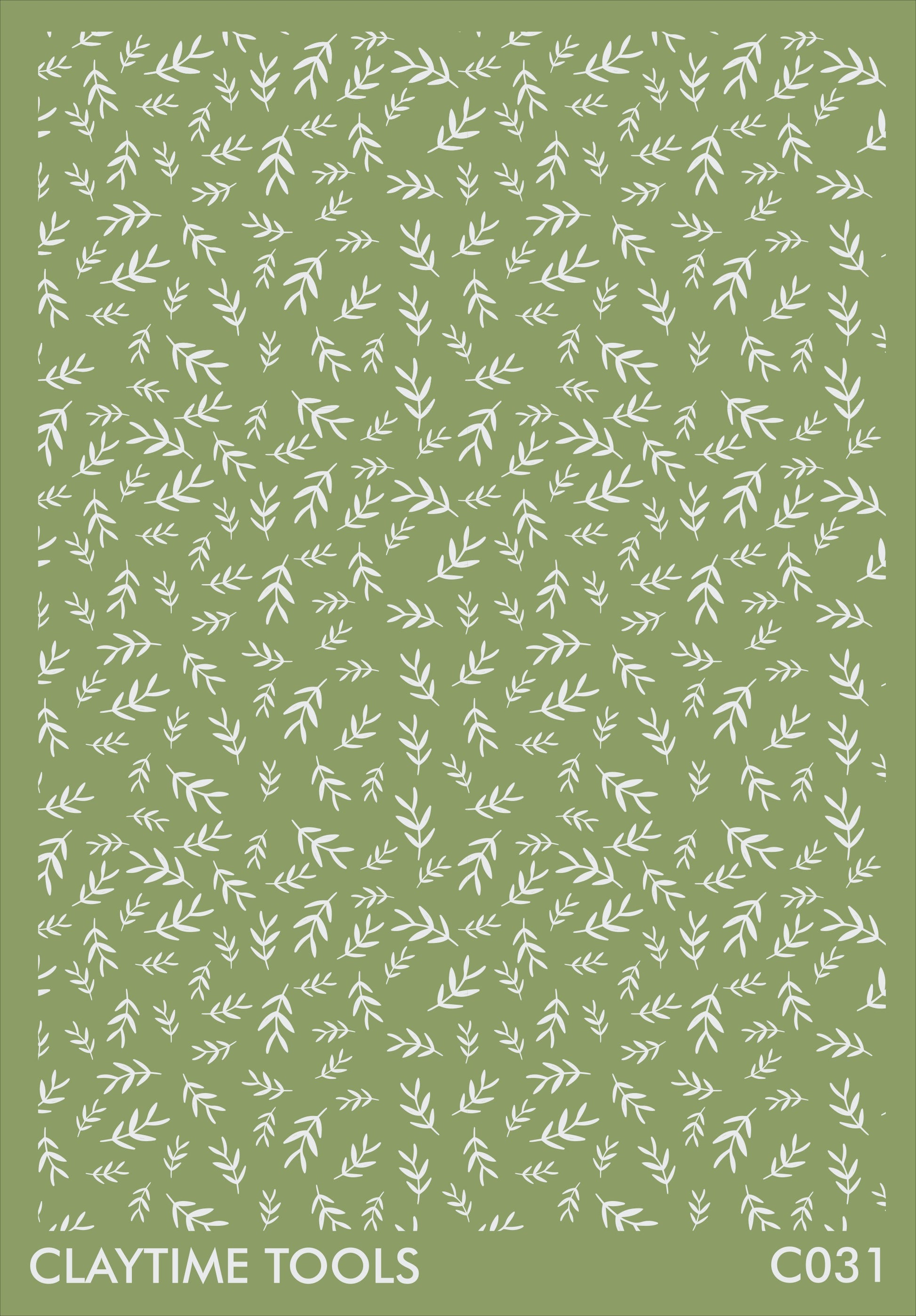 Silkscreen for polymer clay with a Christmas branches design
