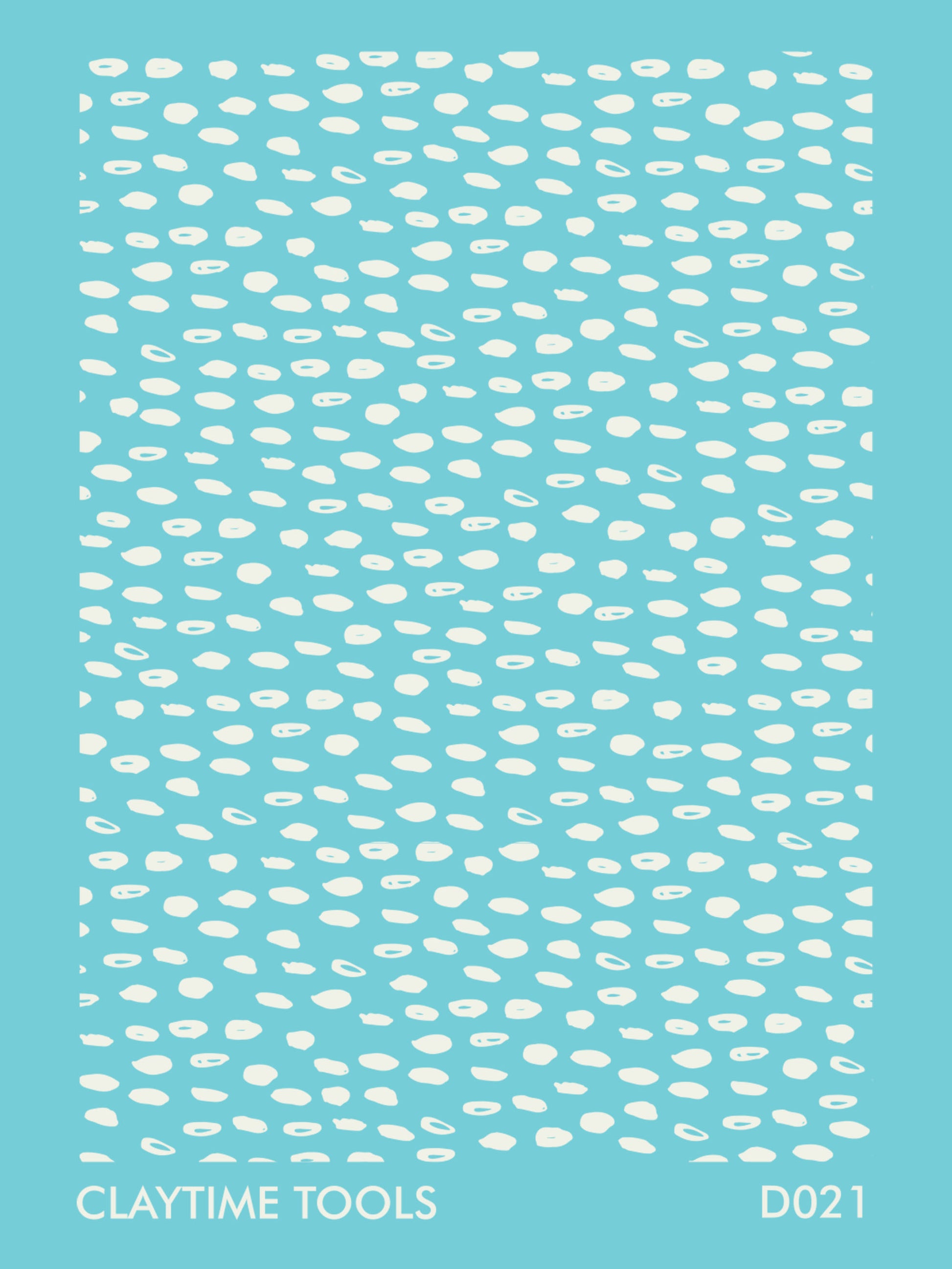 Flat dots pattern silkscreen on a turquoise background.