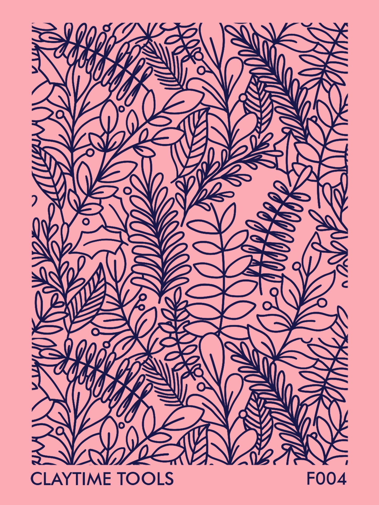 Pink silkscreen with leaf pattern