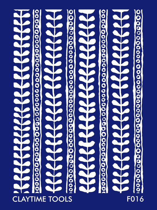 White ivy vertical alignment with dots in stripe designs in blue background