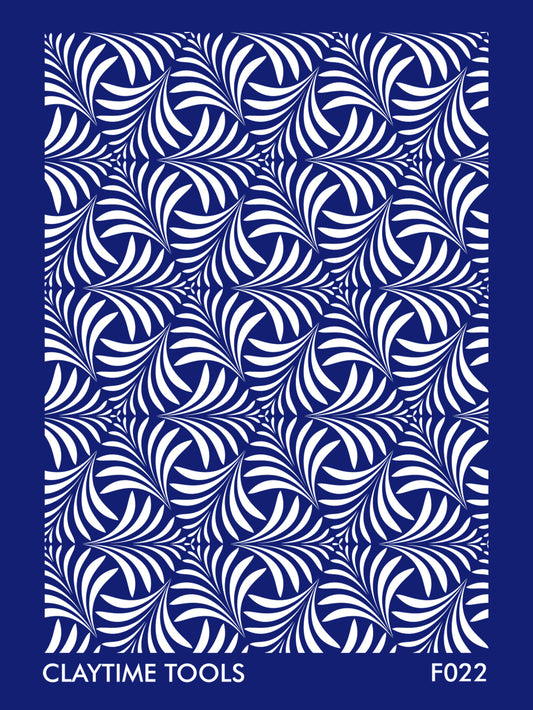 white abstract leafs design in blue background