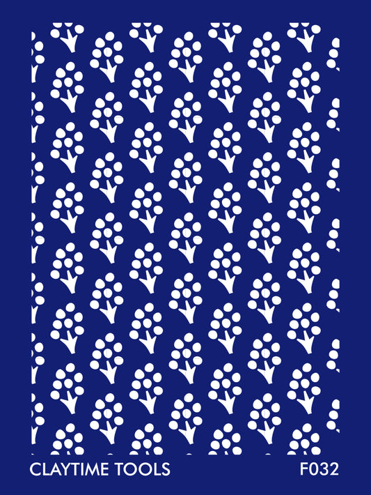 Abstract bouquet in a seamless pattern in a blue background