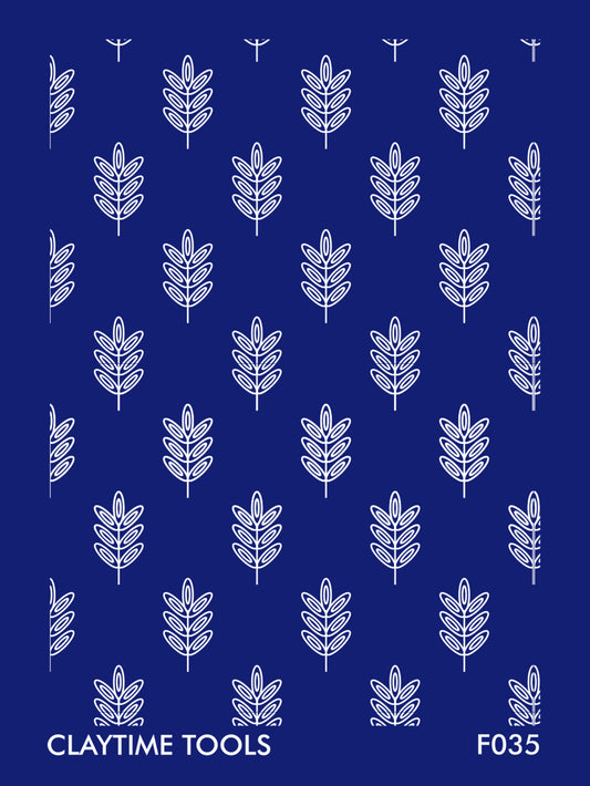 Botanical ivy leaf pattern in a blue background.