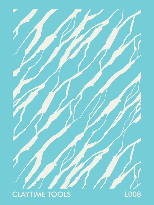 Water pattern silkscreen on a turquoise background.