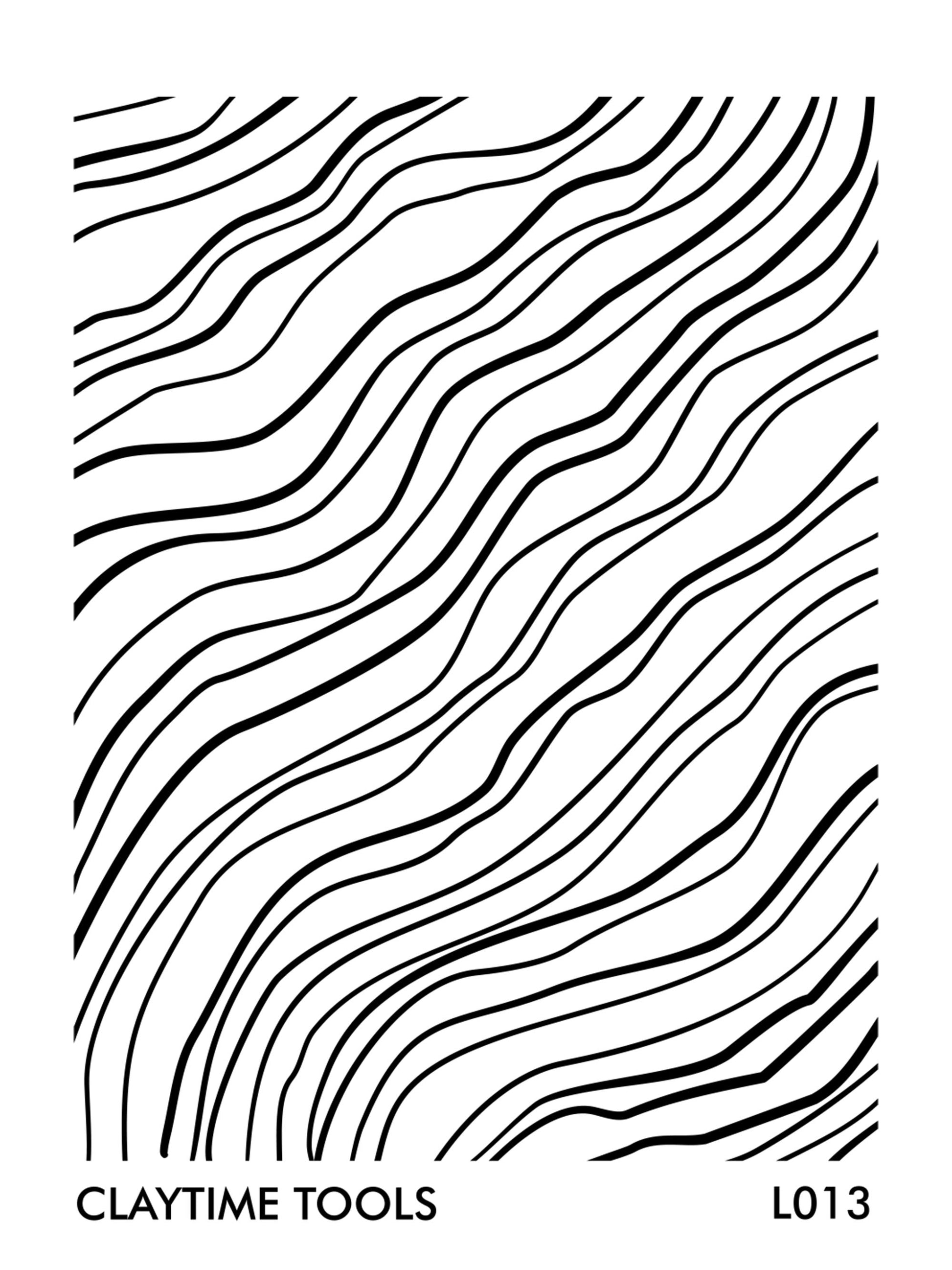 claytime tools black and white small silkscreen for clay with abstract lines