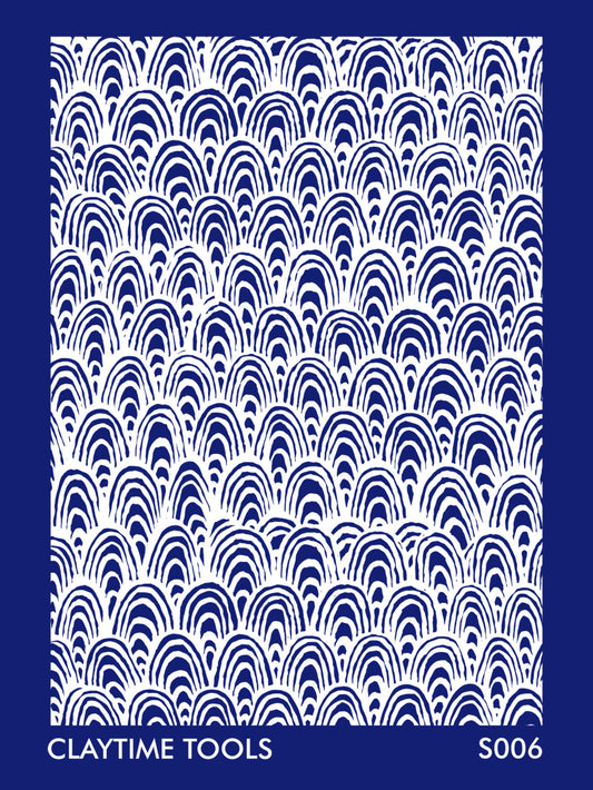 White abstract ocean waves patterns in blue background