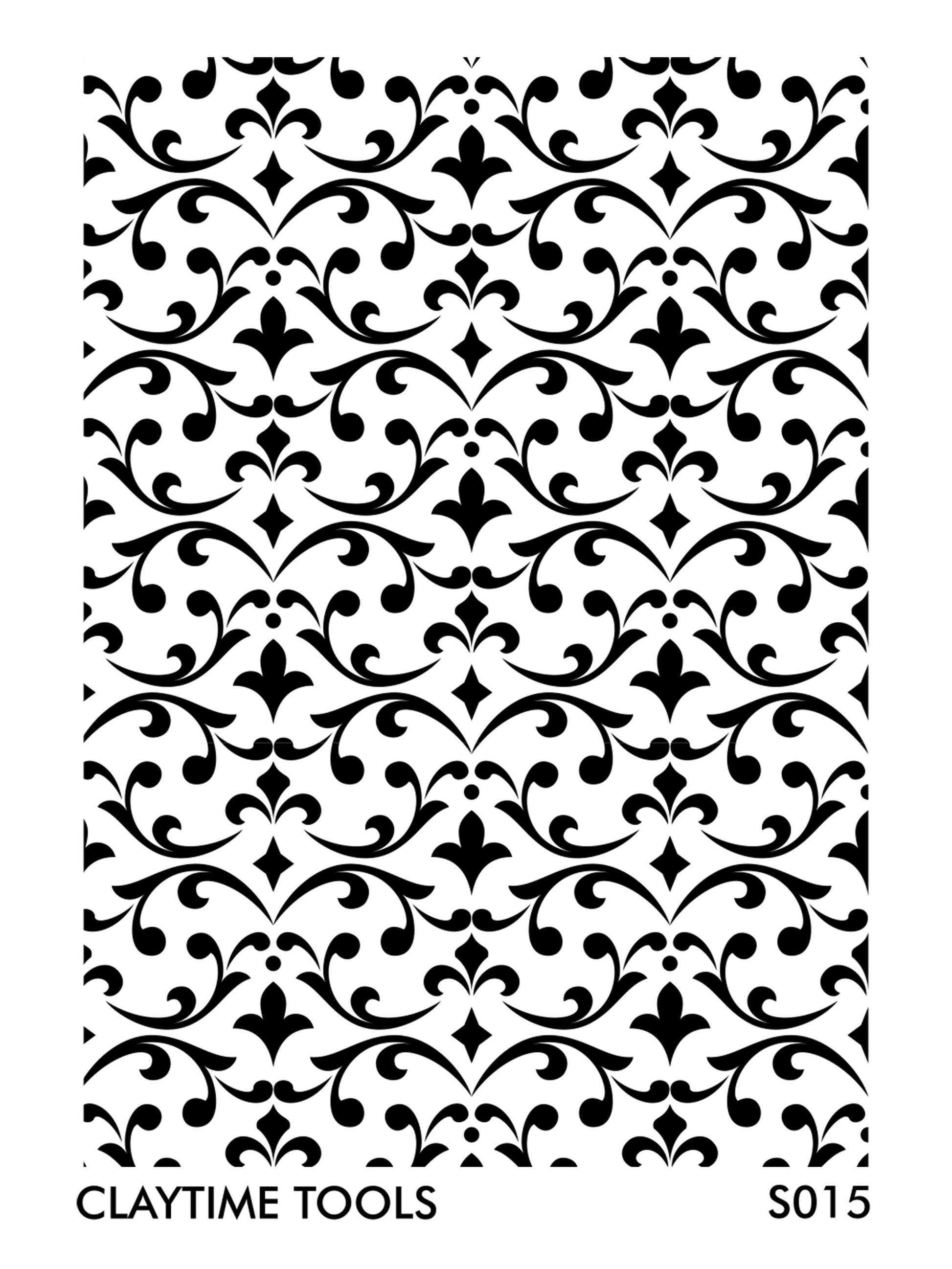 black abstract retro motif silkscreen in white background