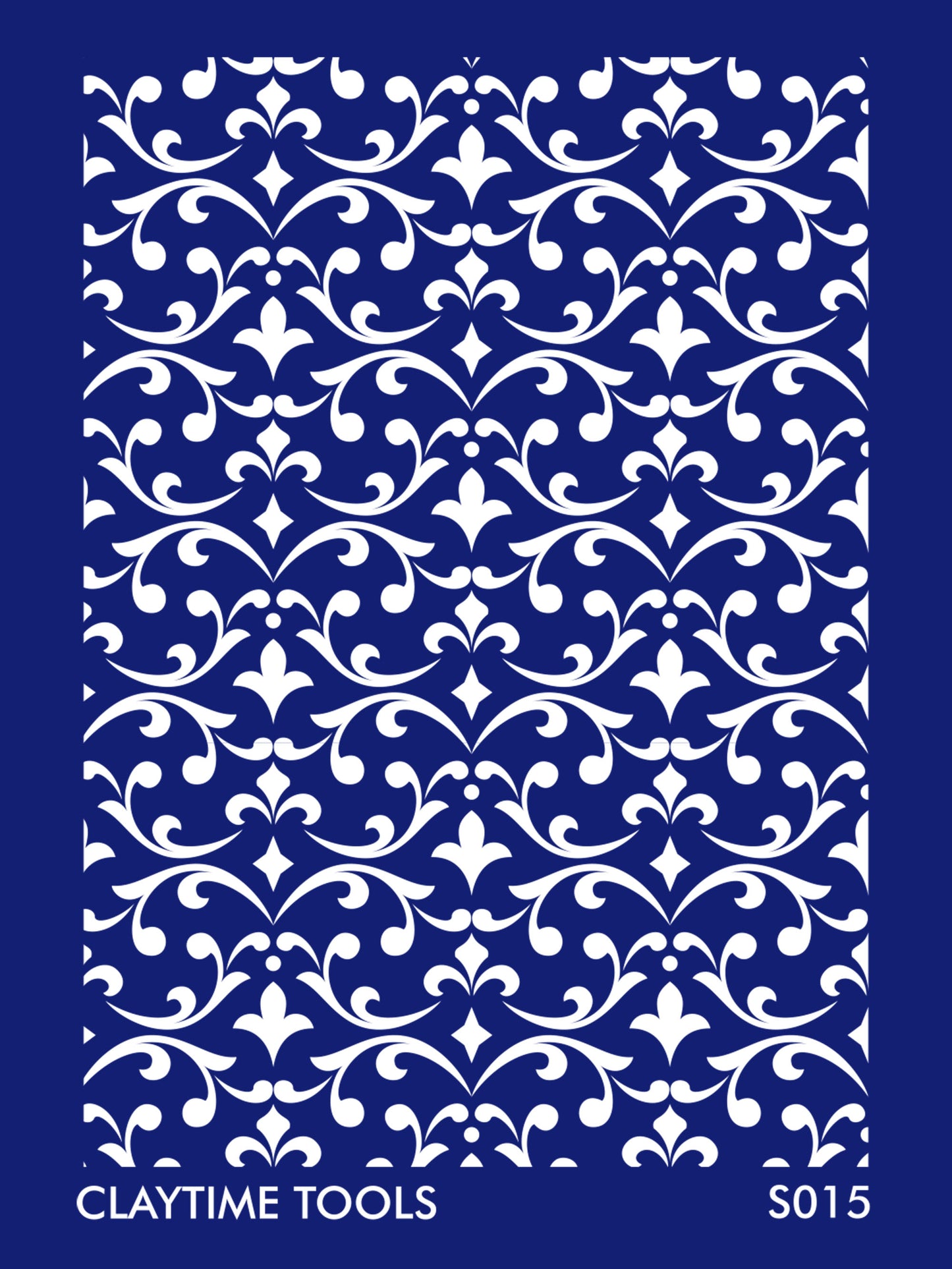 white abstract retro motif silkscreen in blue background