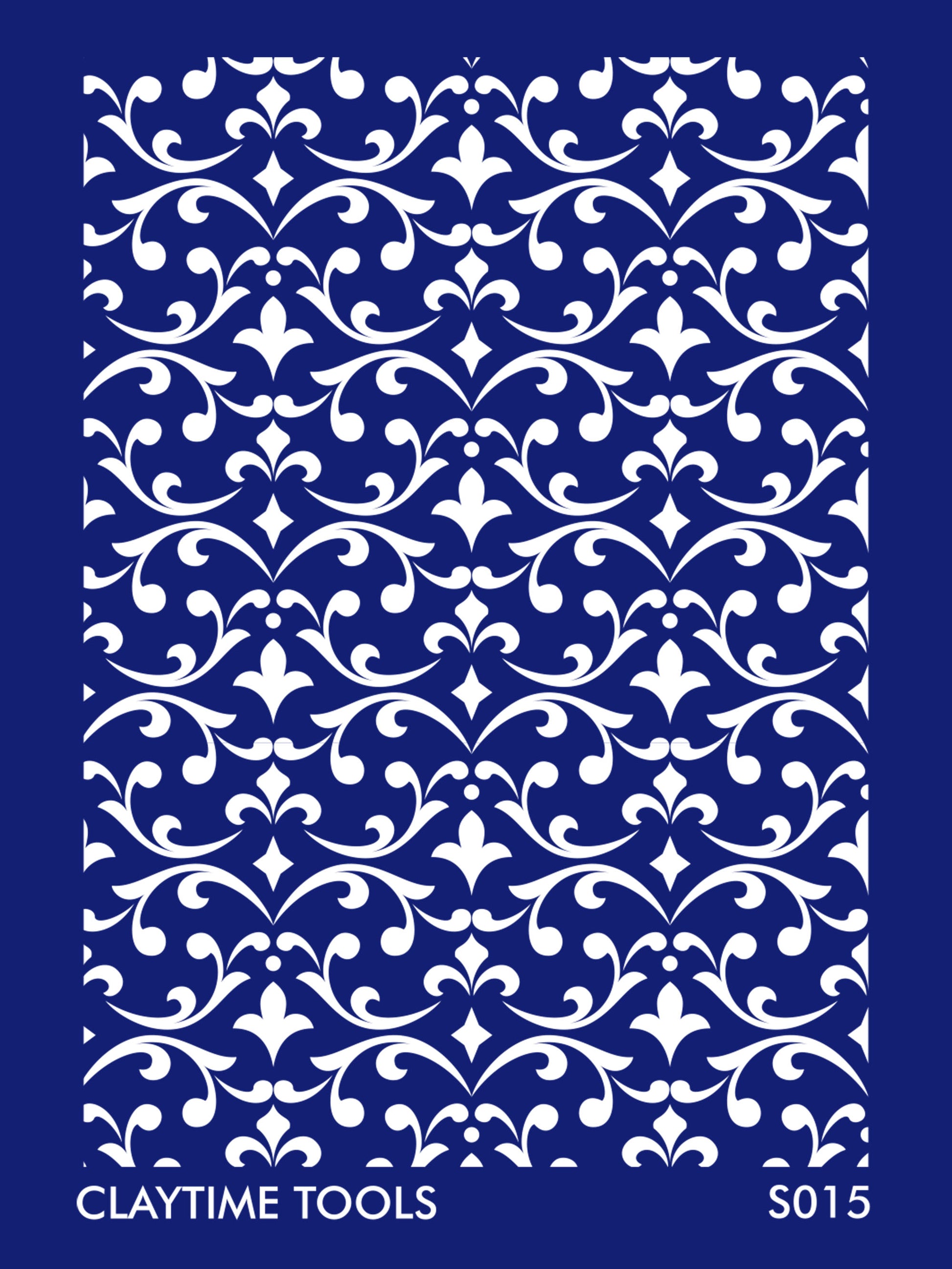 white abstract retro motif silkscreen in blue background