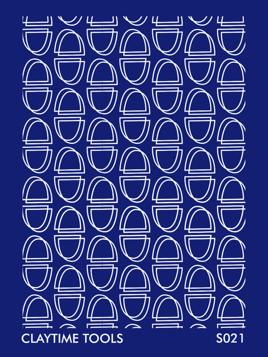 Semi circles pattern in a blue background.