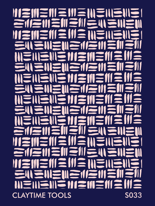 Ethnic square lines on a blue background.