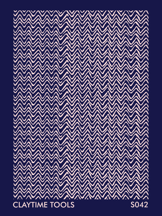 Ethnic waves pattern on a blue background.