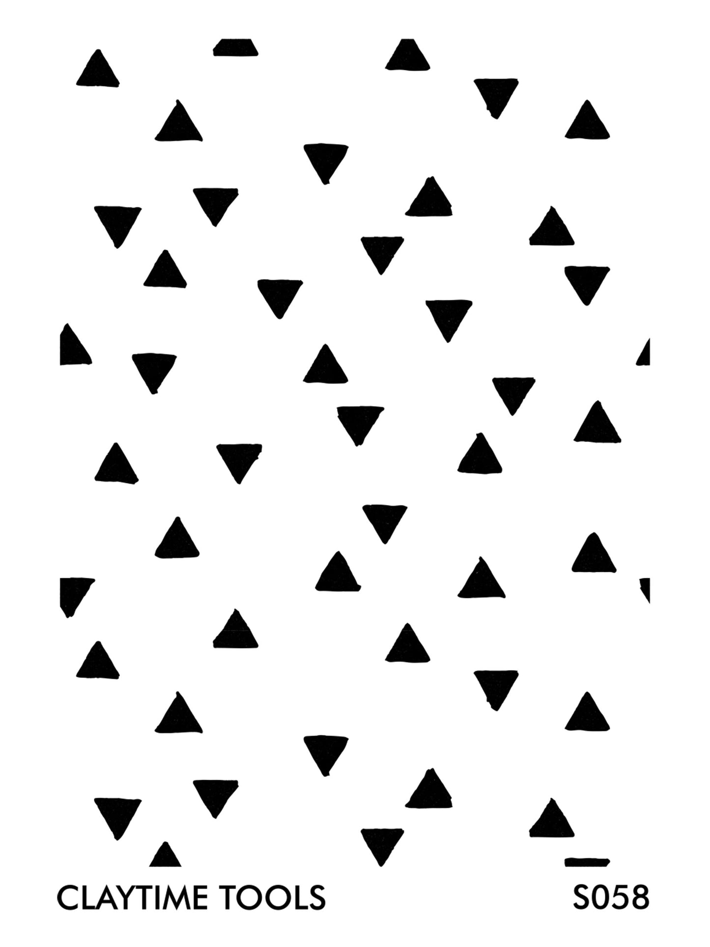 Mini triangles pattern silkscreen on a white background.