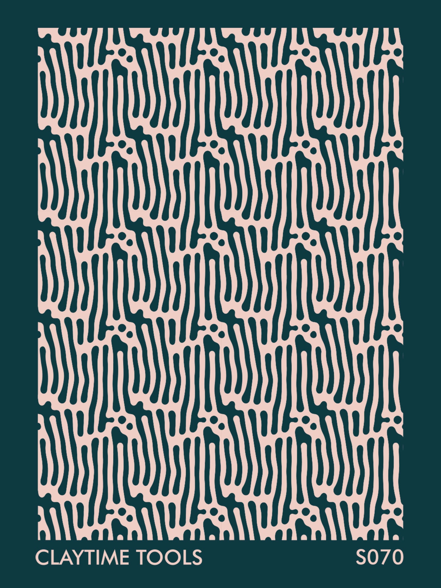Image of a silkscreen print featuring abstract, organic patterns.