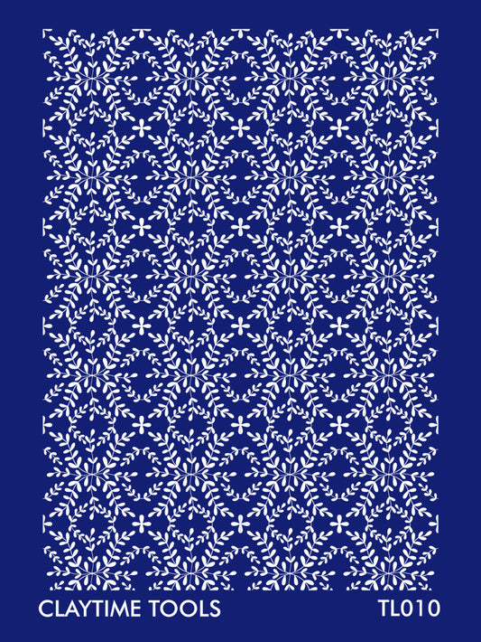 Branches tile pattern silkscreen on a blue background.