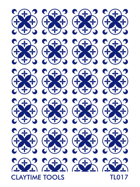Circular shapes and crosses tile silkscreen for clay