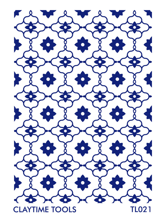 Decorative stars tile silkscreen for clay