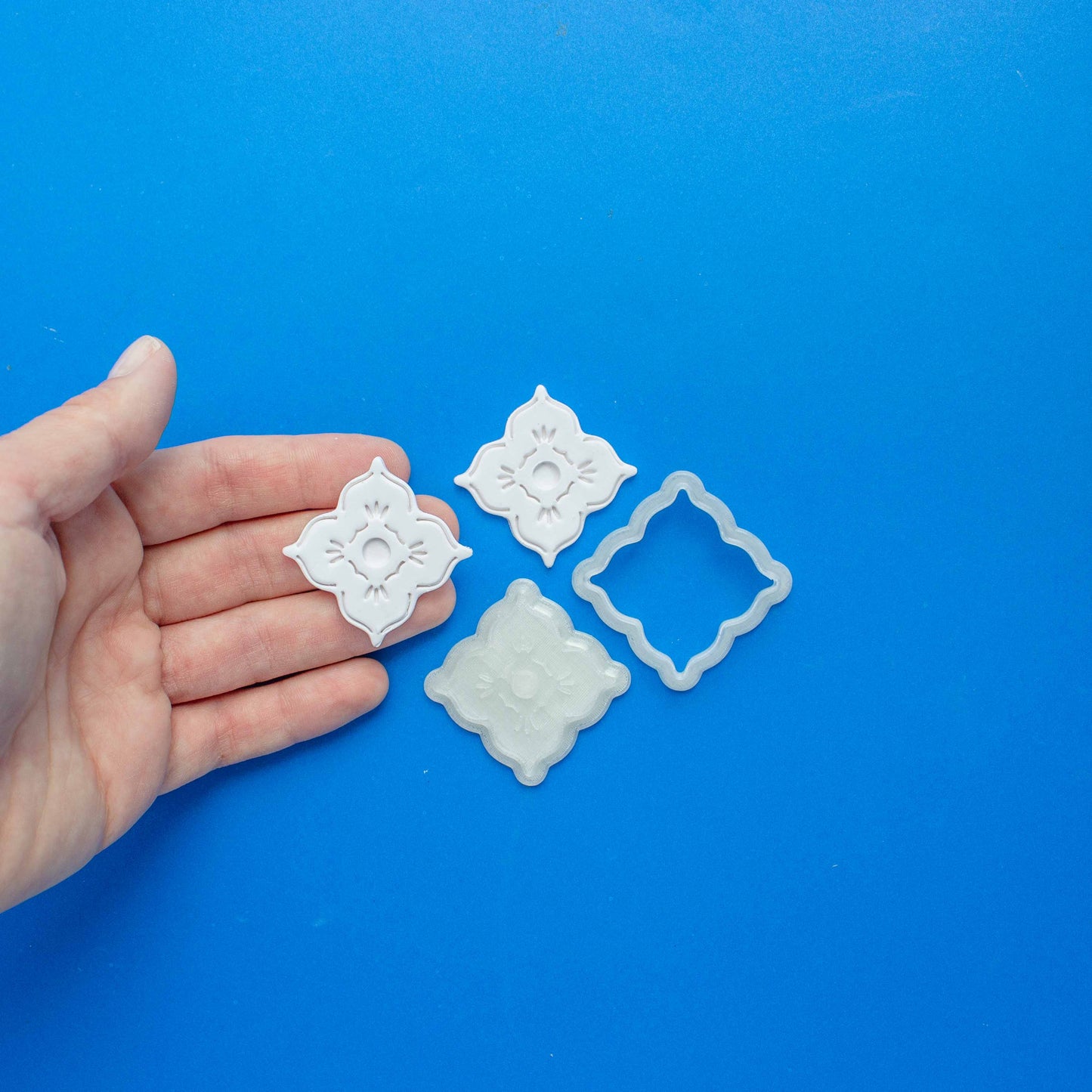 Rhombus cutter + stamp moroccan style for clay