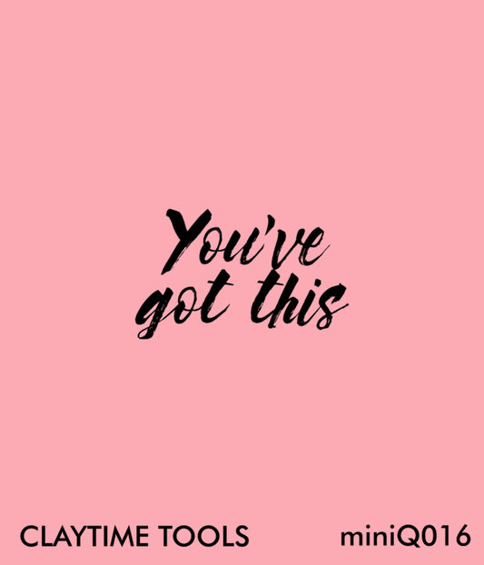 Mini silkscreen "You've got this" on a pink background.